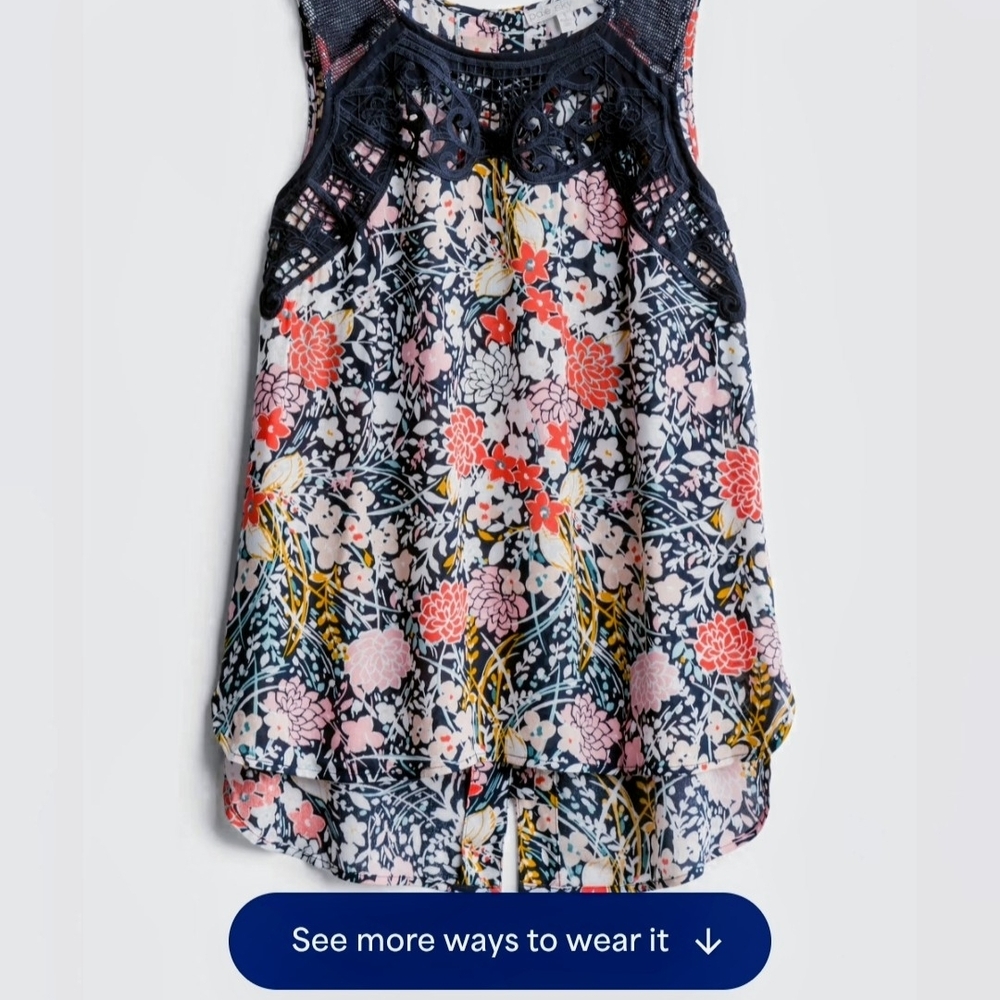 Floral Sleeveless Top - Multicolor